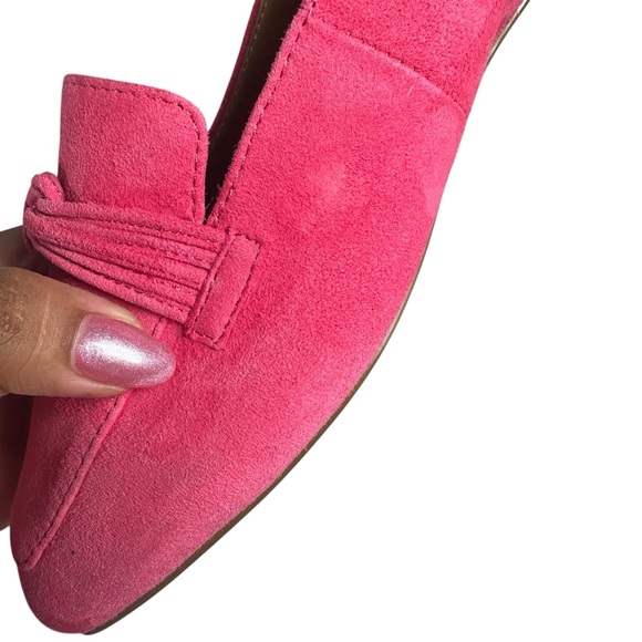 Talbots Stella Knot Suede Leather Loafer Flat Slip On Hot Pink Preppy Size 10 - Picture 9 of 11